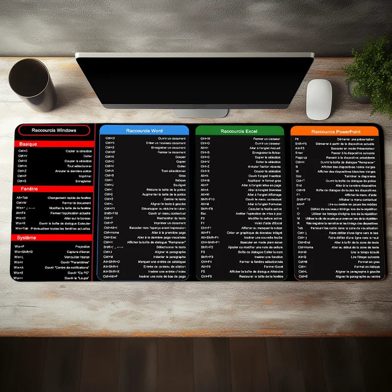 Tapis de souris raccourcis Windows-Excel-Word