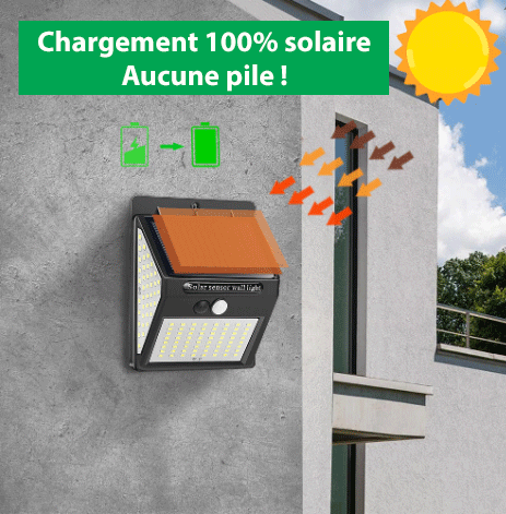 Applique murale solaire à capteur de mouvement